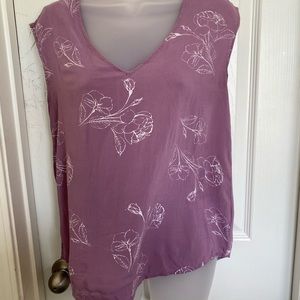 Sleeveless Dusty Purple Floral Blouse